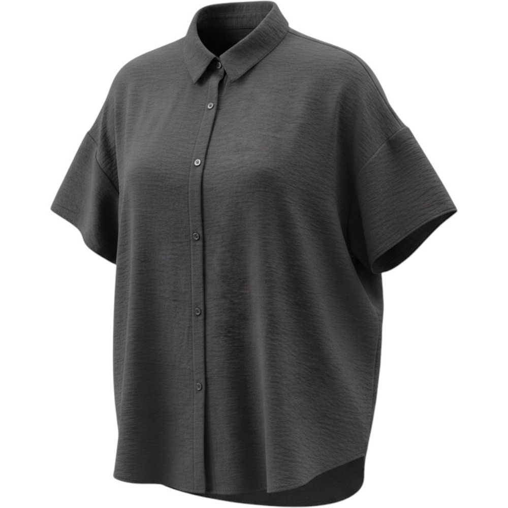 Treasure & Bond Button Down Shirt Womens Large Black Excellent Short Sleeve Top